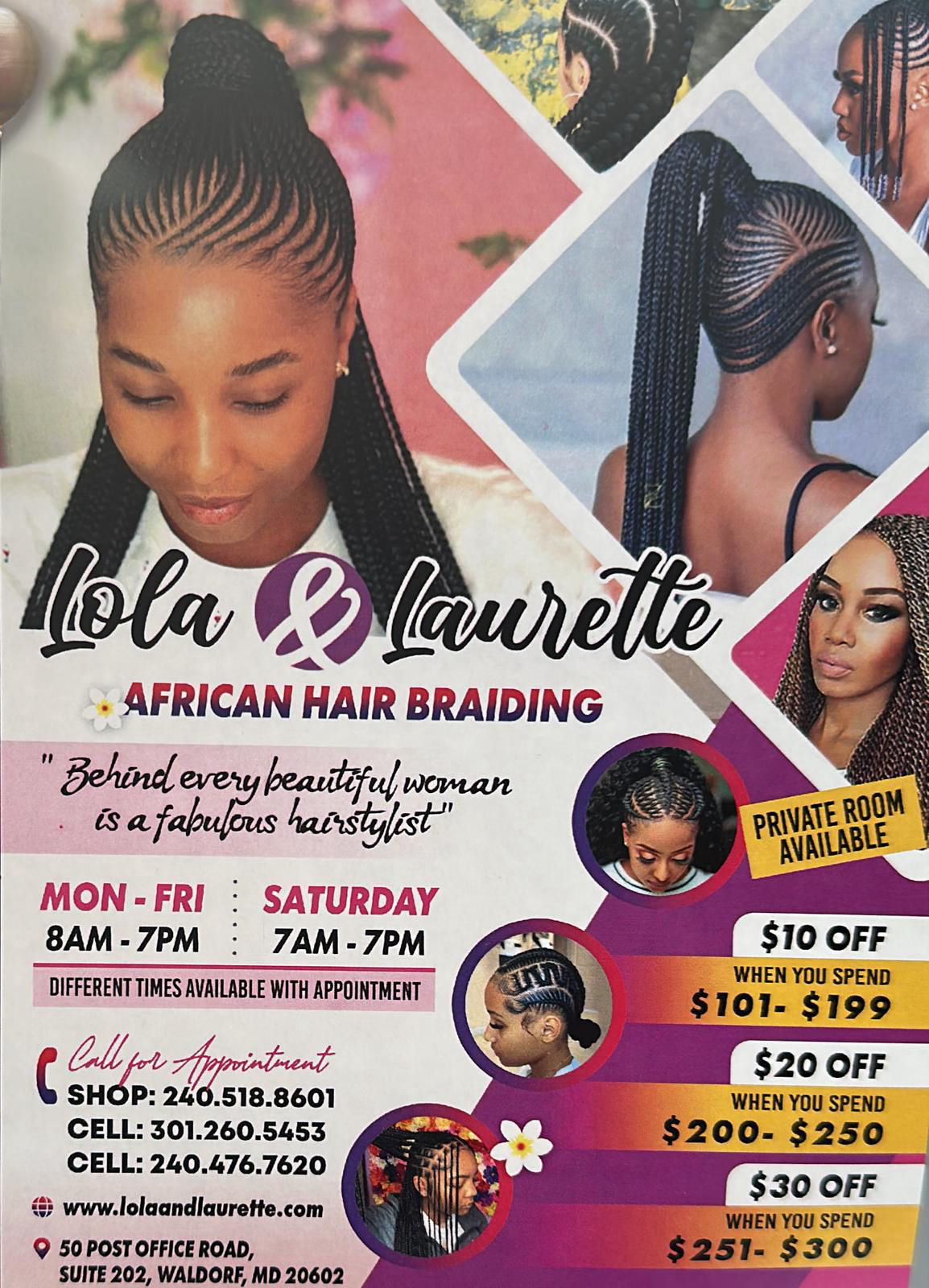 Lola & Laurette African Hair Braiding in Waldorf, Maryland, MD